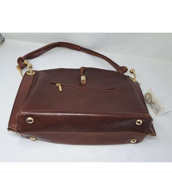 Vintage Handmade Leather Handbag - Artisans of Florence NOS NWT - Picture 3 of 11